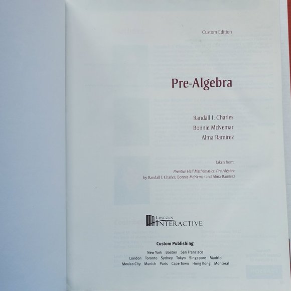 Lincoln Interactive Pre-Algebra Custom Edition Textbook - Picture 2 of 6